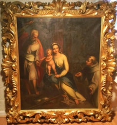 18thc Religeous Portrait Titled Rest On The Flight Into Egypt After Correggio