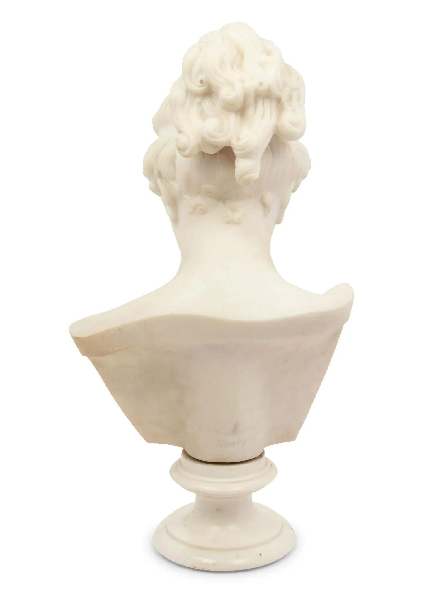 Italian After Antonio Canova a White Marble Bust of the Venus Italica