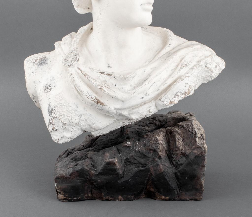 Greco Roman After Apollo Belvedere Cast Stone Bust Sculpture