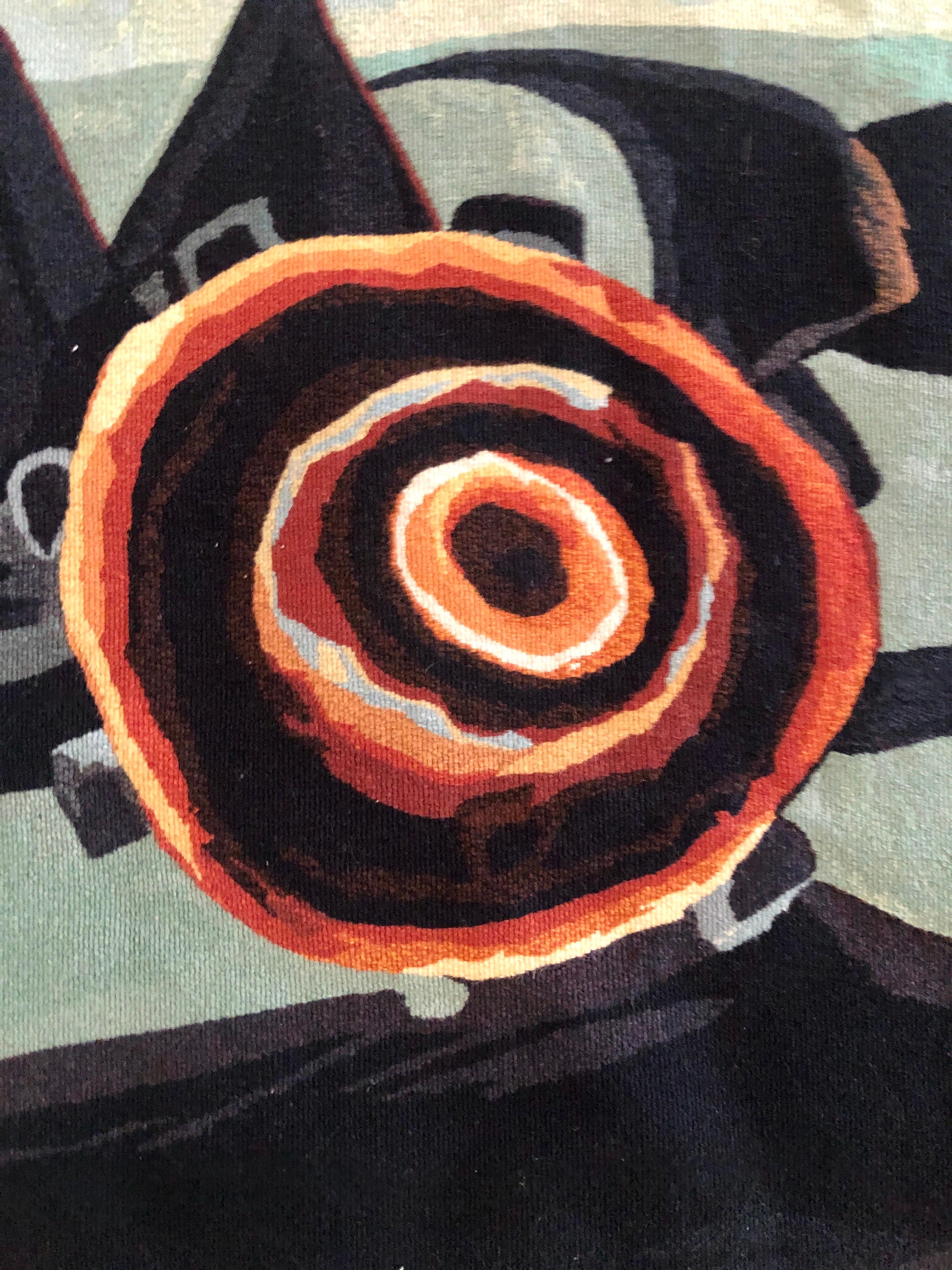 Tapiz de Lana Hecho a Mano Abstracto Modernista Americano Arthur Dove Estilo Aubusson en venta 3