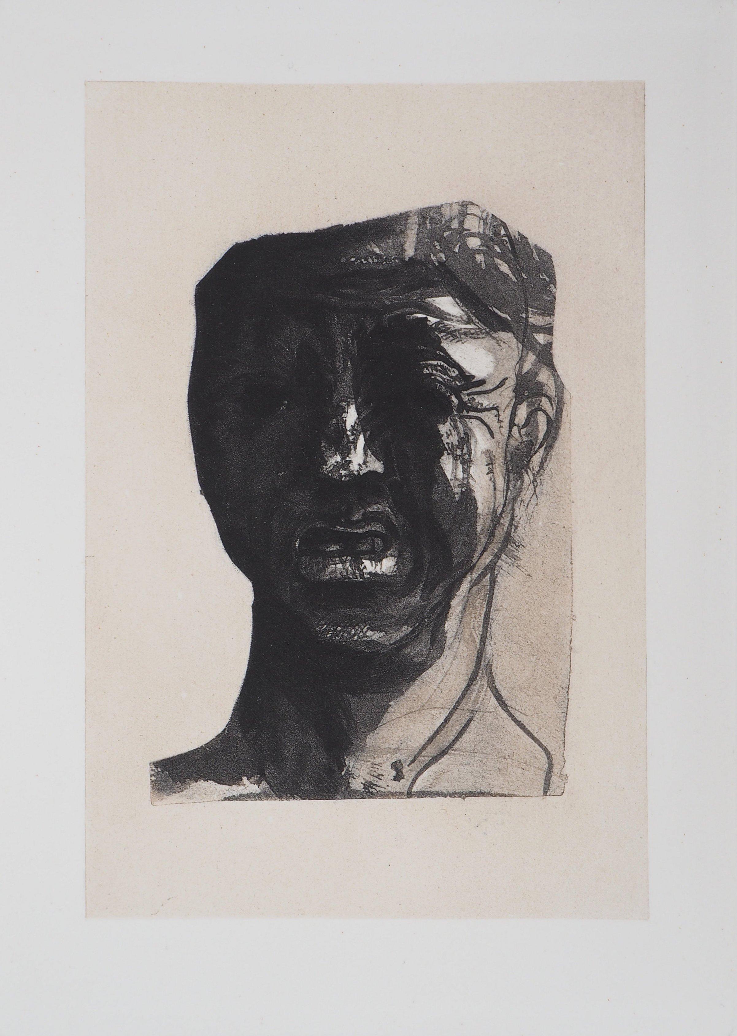 (after) Auguste Rodin Figurative Print – Maske von Minos - Radierung, 1897