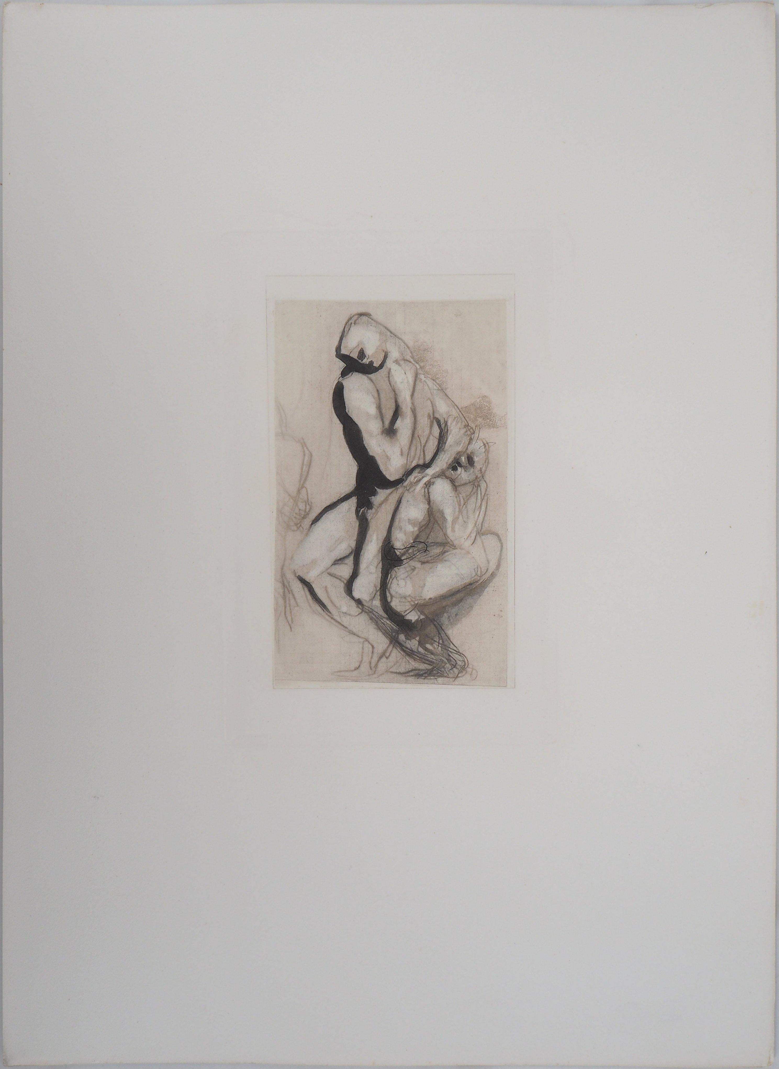 Men's Group (Le Penseur) - Etching, 1897 - Print by (after) Auguste Rodin