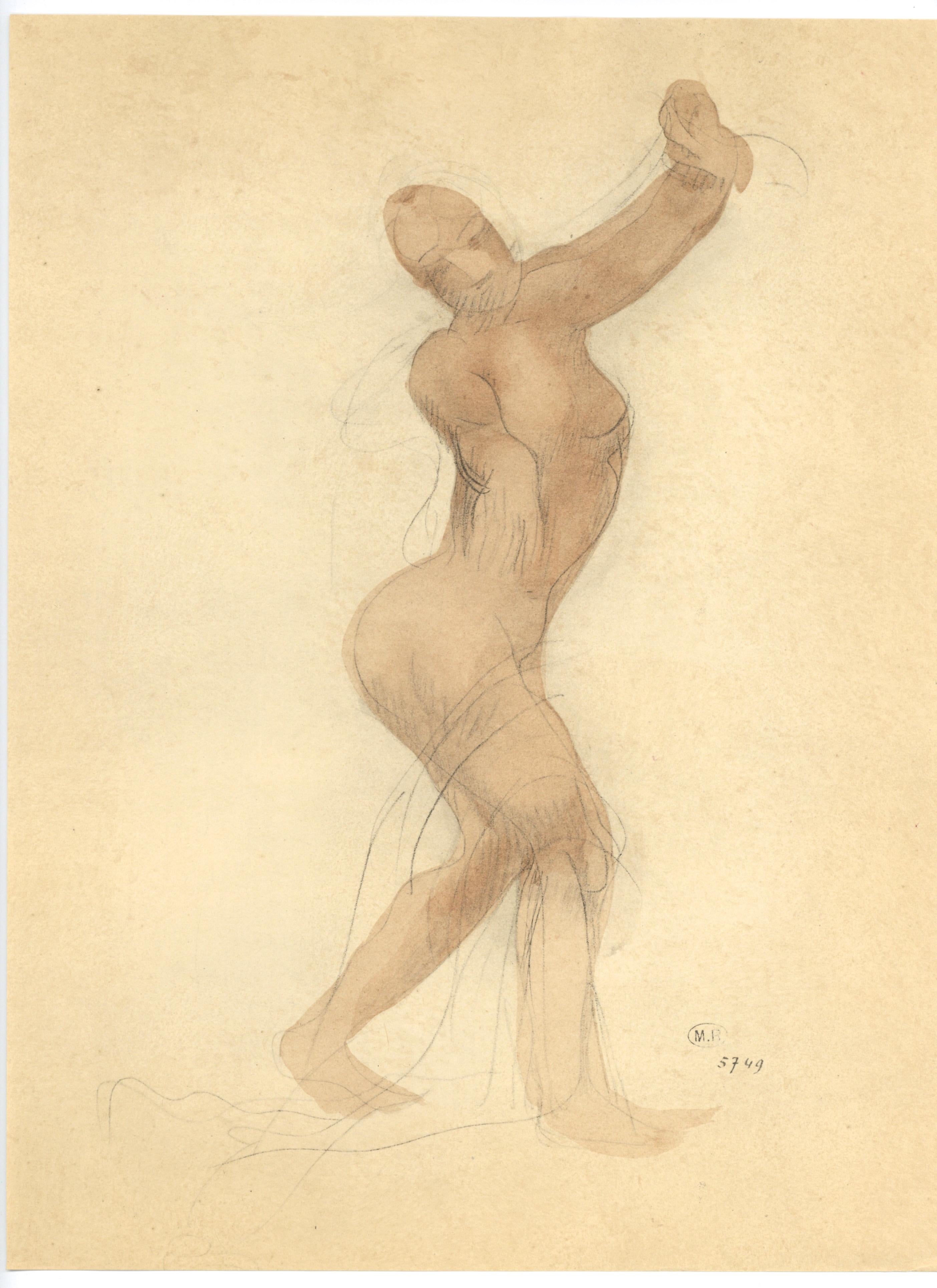(after) Auguste Rodin Nude Print – Pochoir