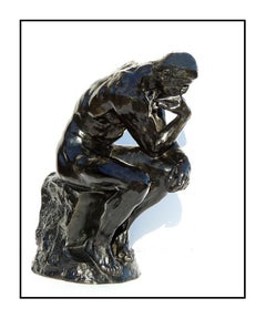 Auguste Rodin Rare The Thinker Bronze Sculpture Le Grand Penseur Signed Artwork