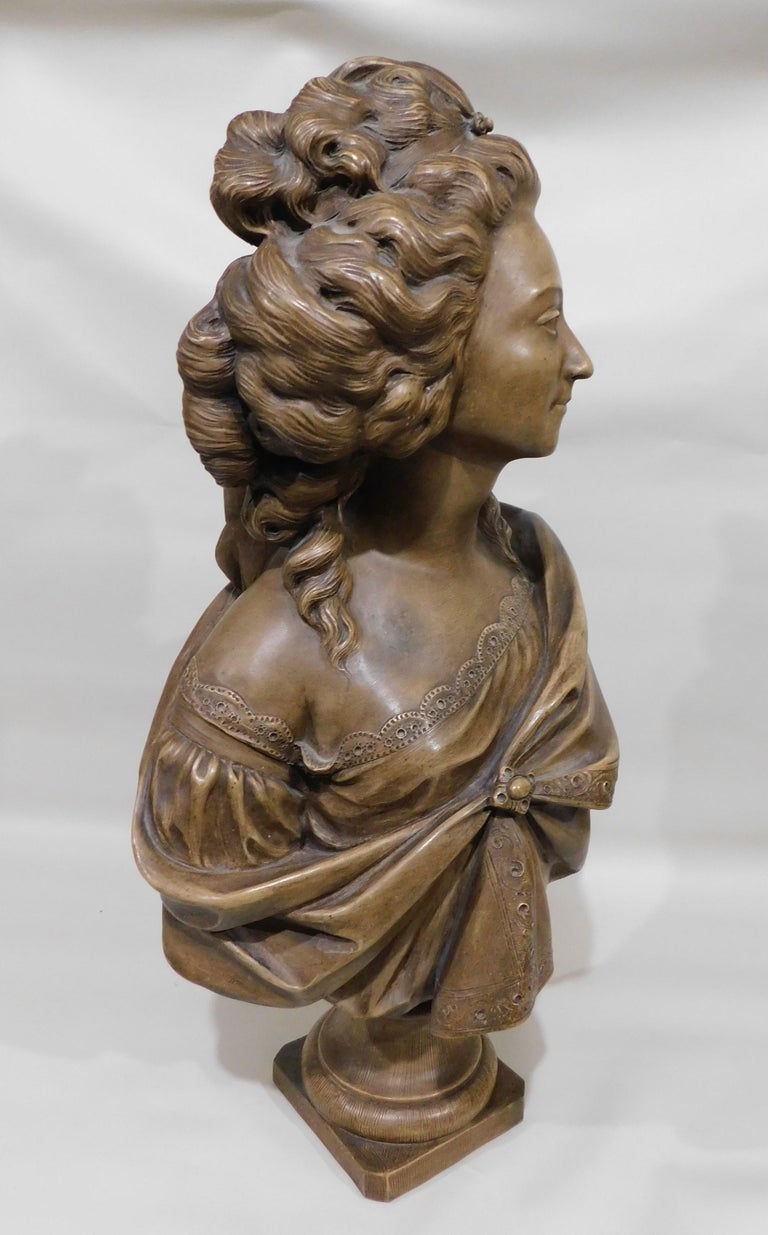 After Augustin Pajou, French, Large Terracotta Bust For Sale at 1stDibs