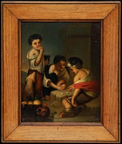 Minis after Bartolome Esteban Murillo (1618-1682) - Oil, Boys Playing Dice