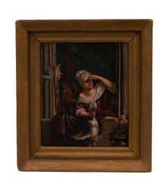 Pair of 19th C Continental Oil Paintings on Copper