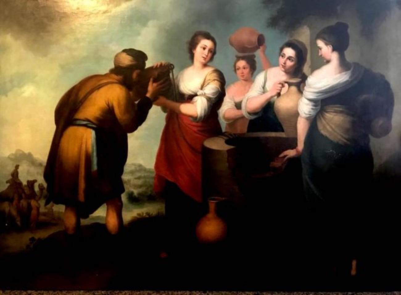 Rebecca and Eliezer. - Painting by (After) Bartolomé Esteban Murillo