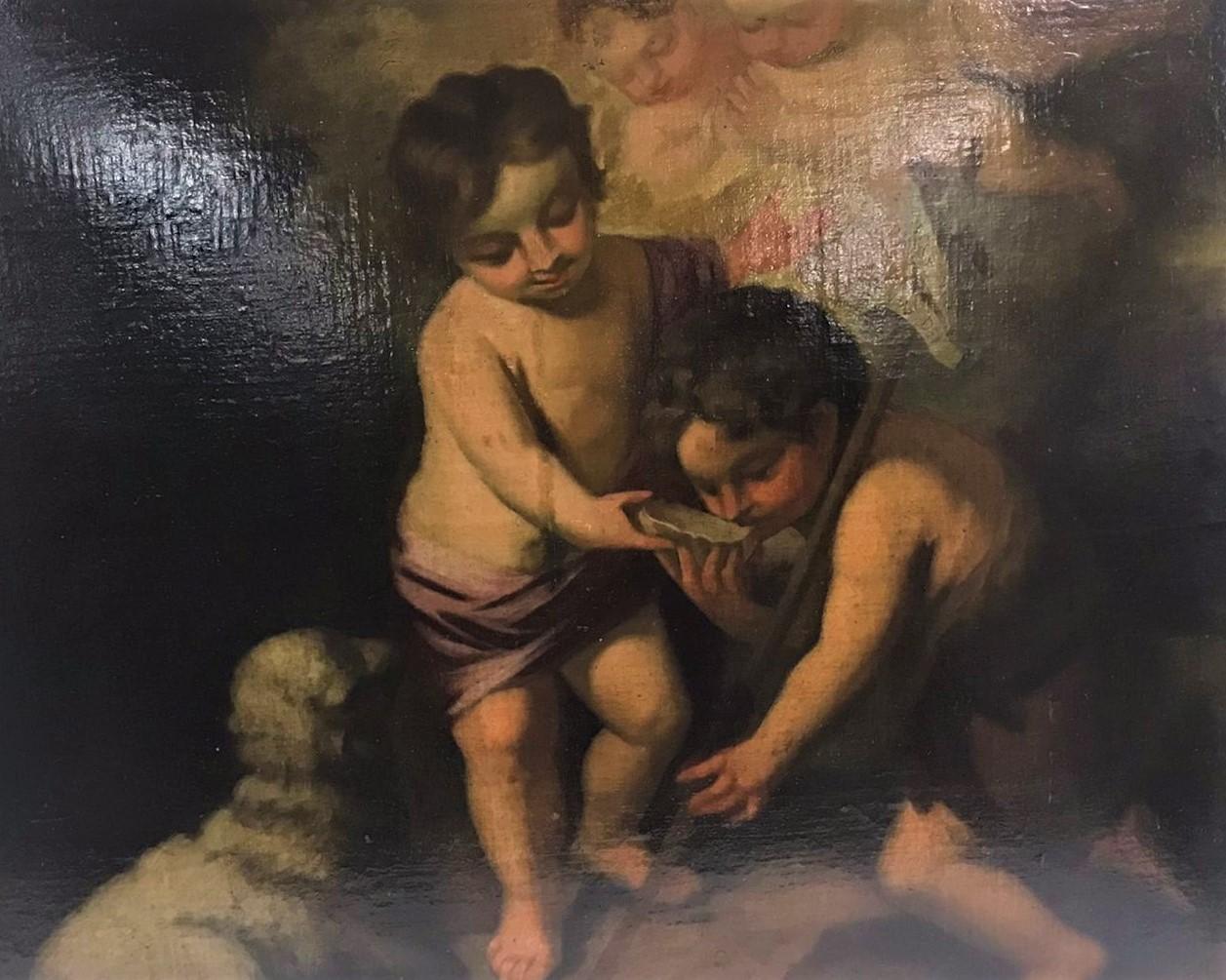 (After) Bartolomé Esteban Murillo Landscape Painting -  The Infant Christ and San Sebastien After Murillo 