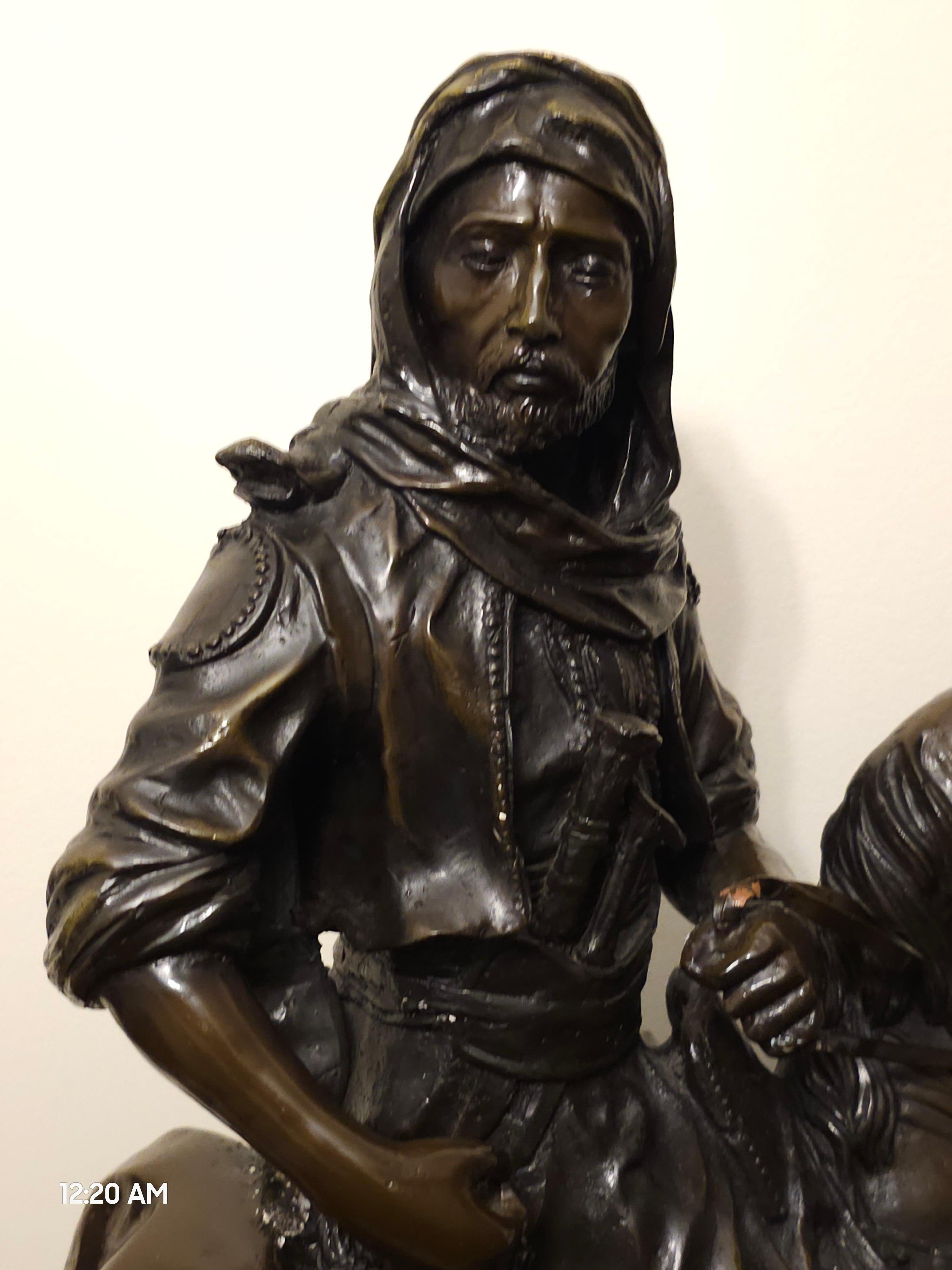 Dopo Barye (XIX secolo) e Guillemin, Cavalier Arabe Revenant De La Chasse in vendita 3