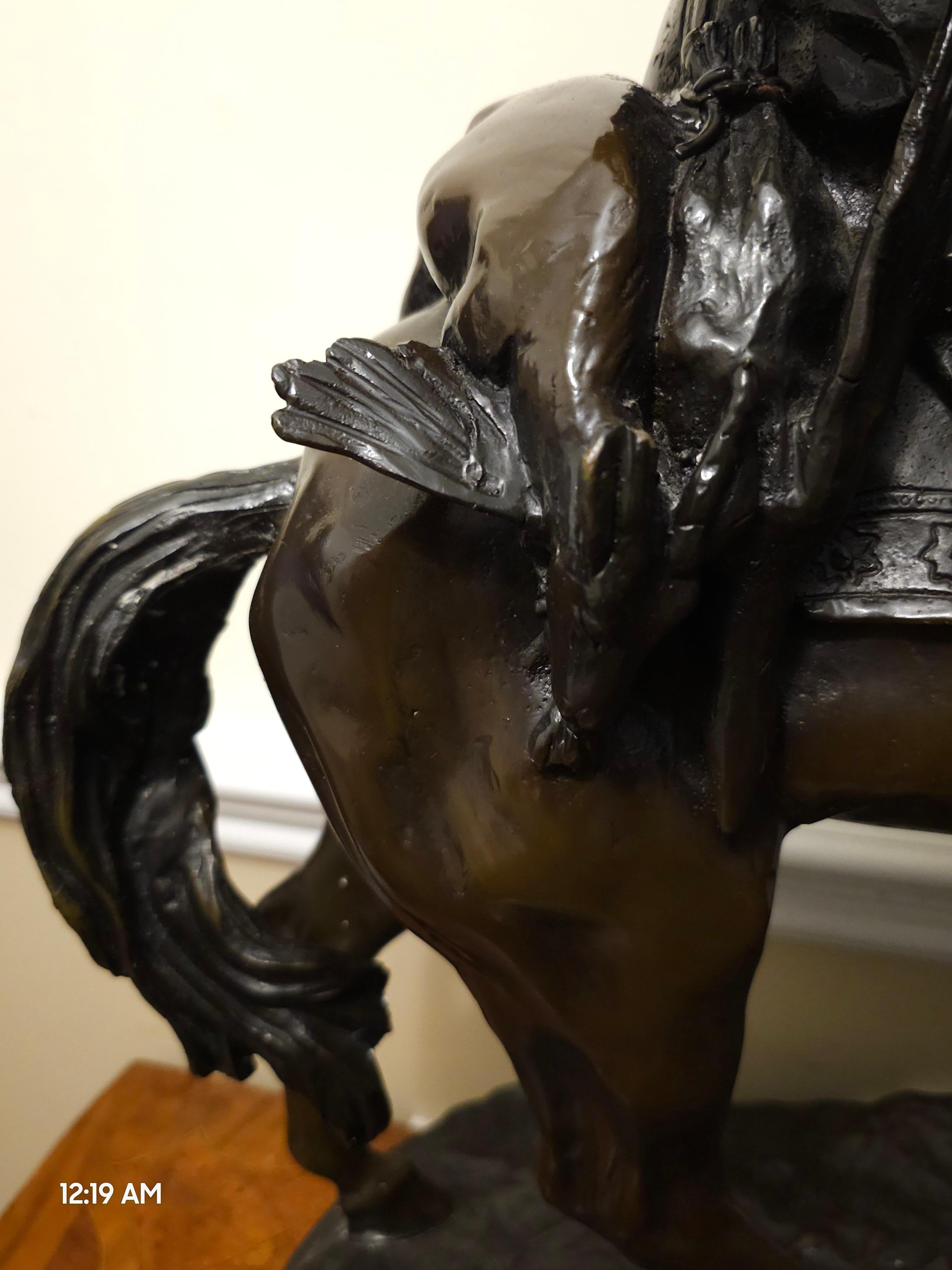 Dopo Barye (XIX secolo) e Guillemin, Cavalier Arabe Revenant De La Chasse in vendita 4