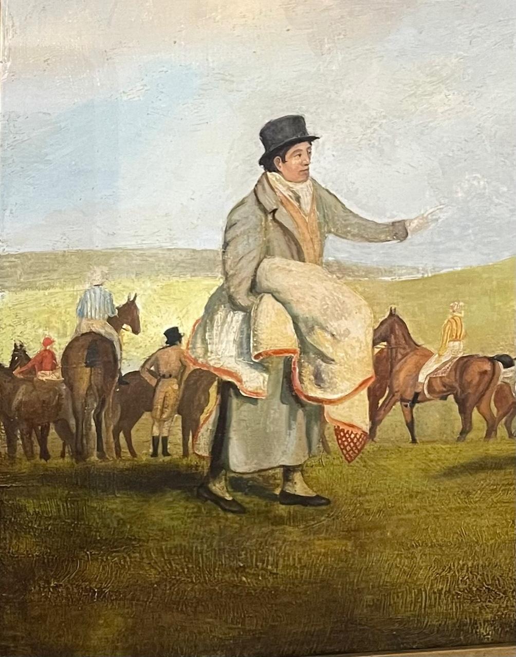 British After Benjamin Marshall a 19thc Oil on Canvas of ‘Sam with jockey Sam Chifney'