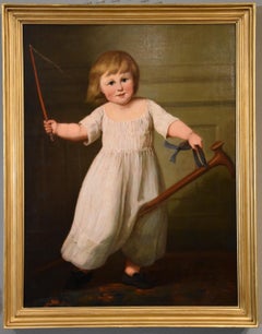 Antique Oil Painting Style of Benjamin Marshall "The Hobby Horse"