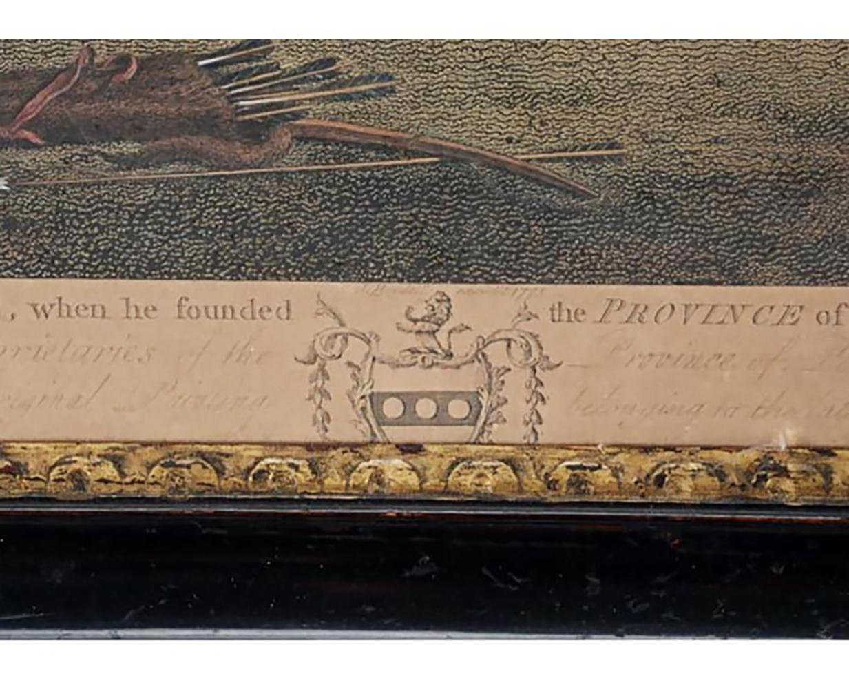 Handkoloriertes Kupferstich „William Penns Vertrag mit den Indianern“ nach Ben West 2