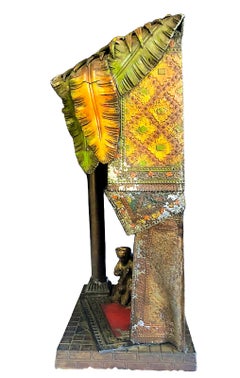 After Bergman Cold-painted Orientalist Market Stall Diorama Lamp