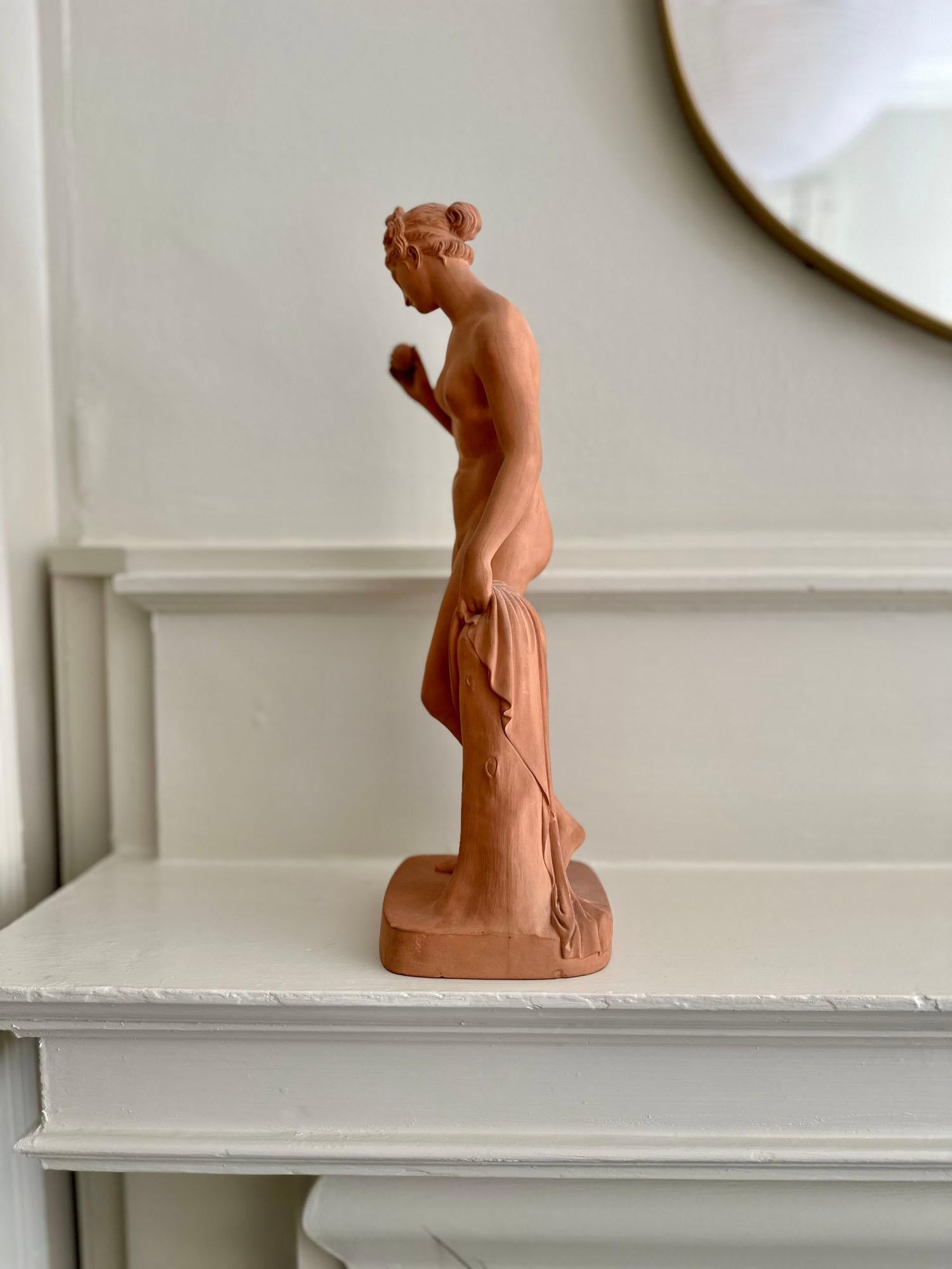 Neoclassico Dopo Bertel Thorvaldsen 19° sec. Scultura di Venere in terracotta di P. Ipsen in vendita