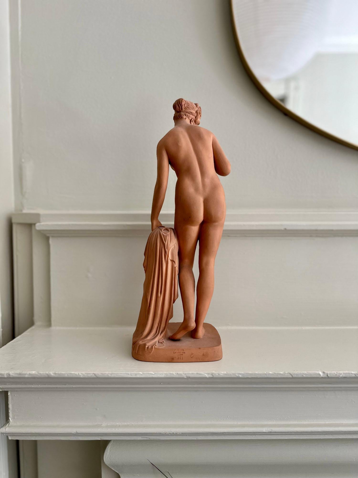 Danish After Bertel Thorvaldsen 19th c. Terracotta Venus Sculpture by P. Ipsen For Sale
