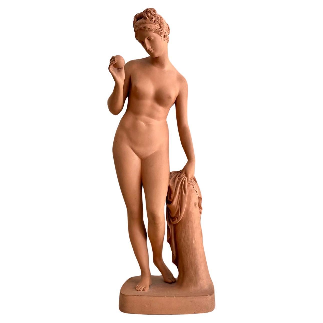 After Bertel Thorvaldsen 19th c. Terracotta Venus Sculpture by P. Ipsen