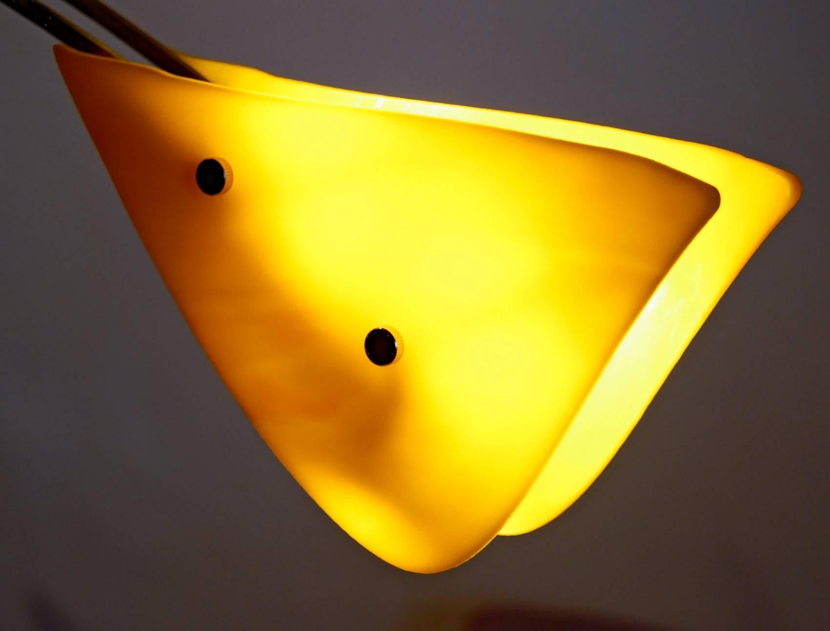 CINETICO lustre mobile en verre de Murano et laiton, éléments en verre rouge et jaune en vente 12