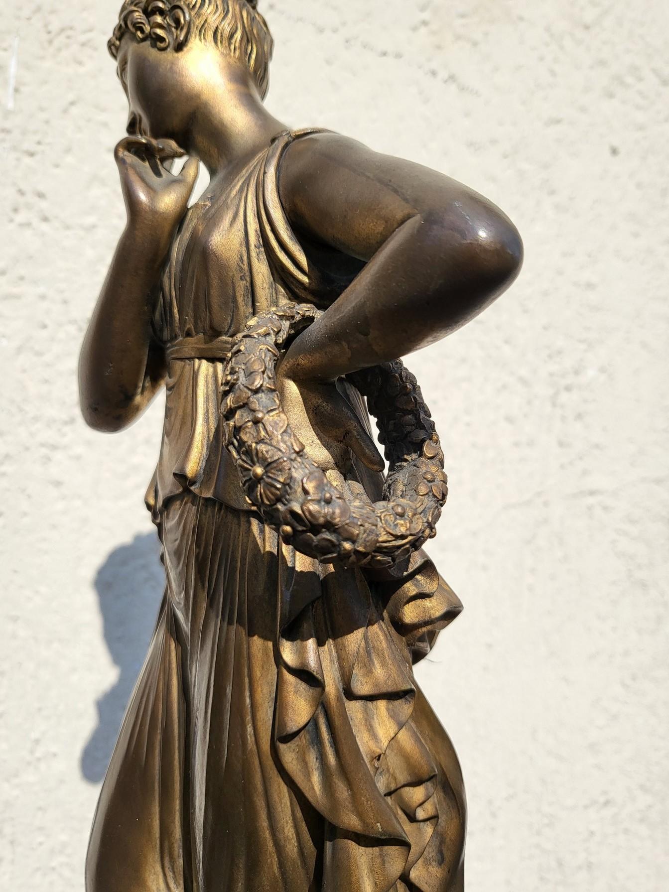 After Canova, Dancer And Musician In Bronze, XIXth Century For Sale 4