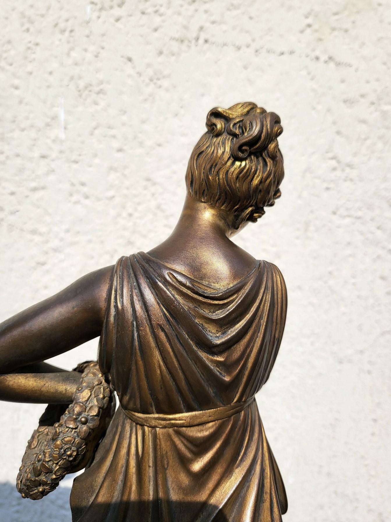 French After Canova, Dancer And Musician In Bronze, XIXth Century For Sale