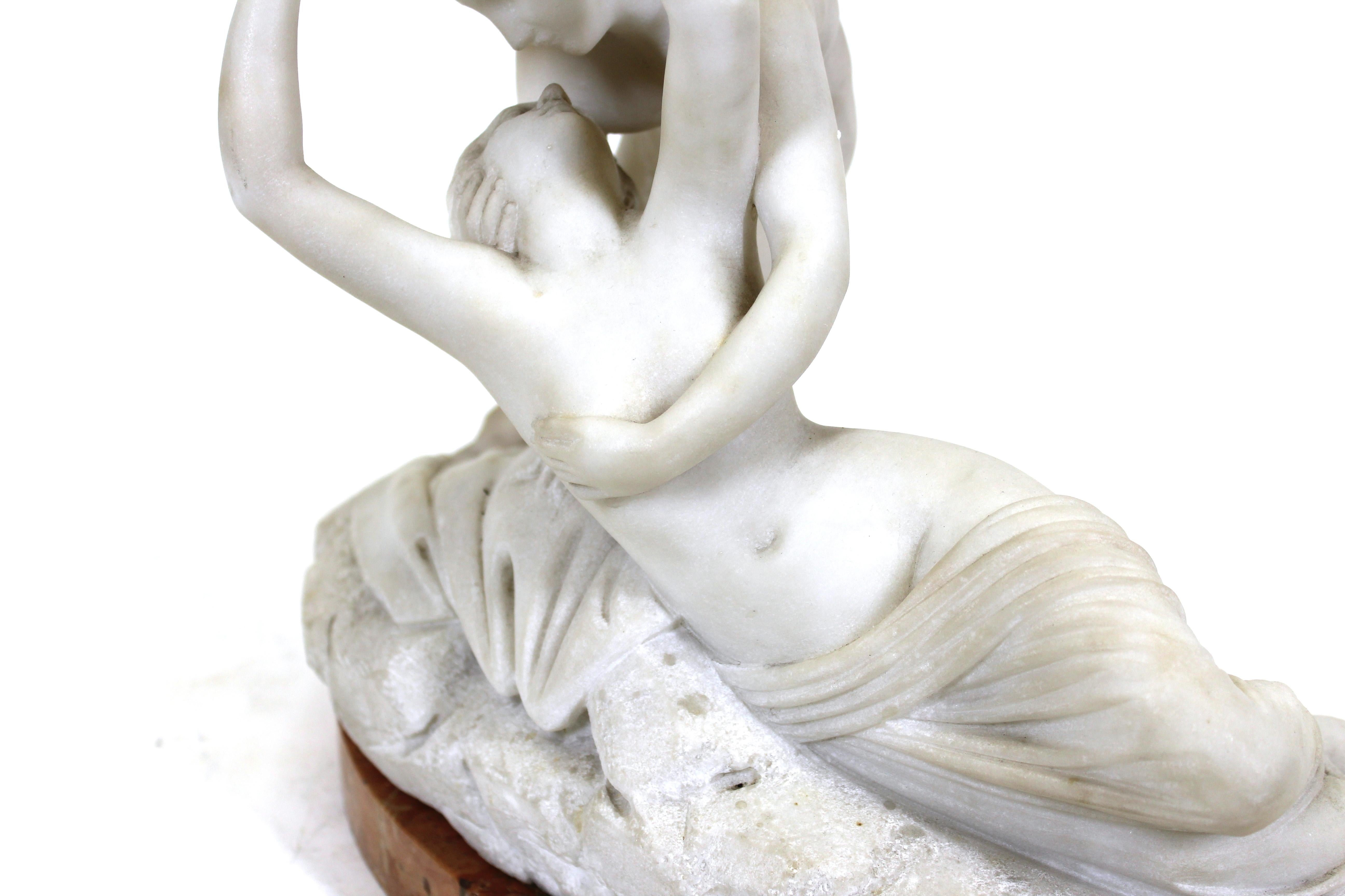After Canova Italian Grand Tour Marble Cupid & Psyche Sculpture 5