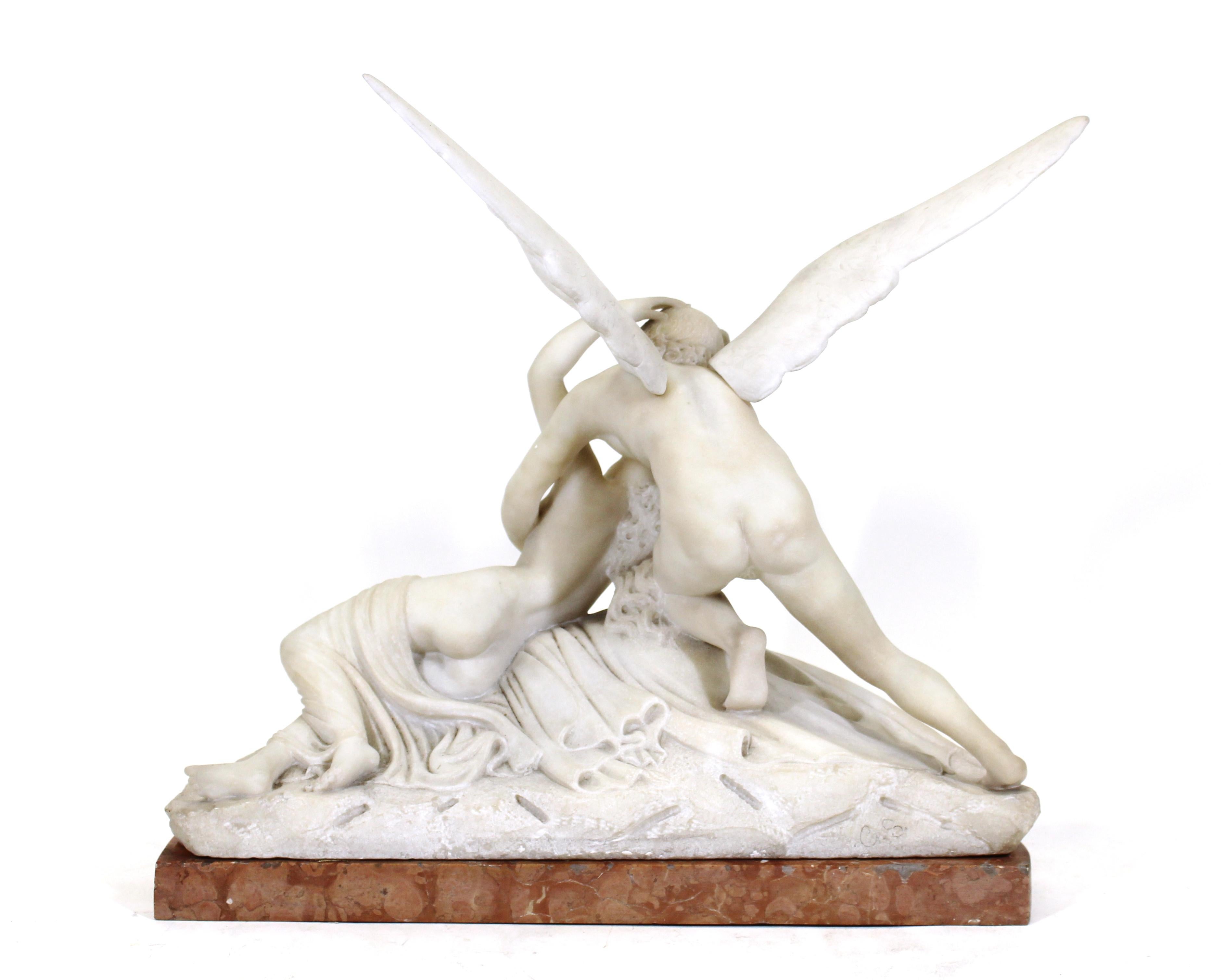 After Canova Italian Grand Tour Marble Cupid & Psyche Sculpture 1
