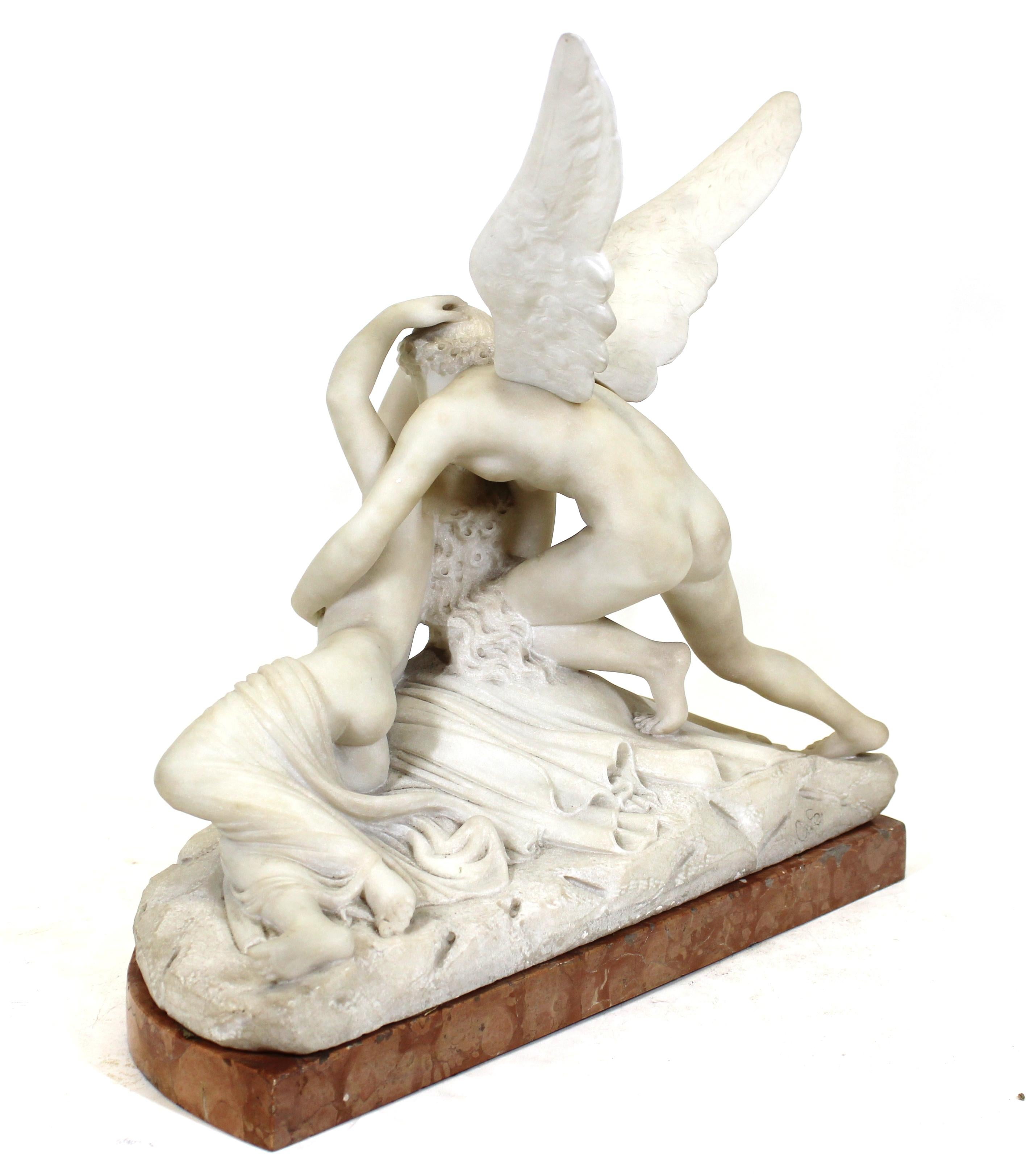 After Canova Italian Grand Tour Marble Cupid & Psyche Sculpture 2