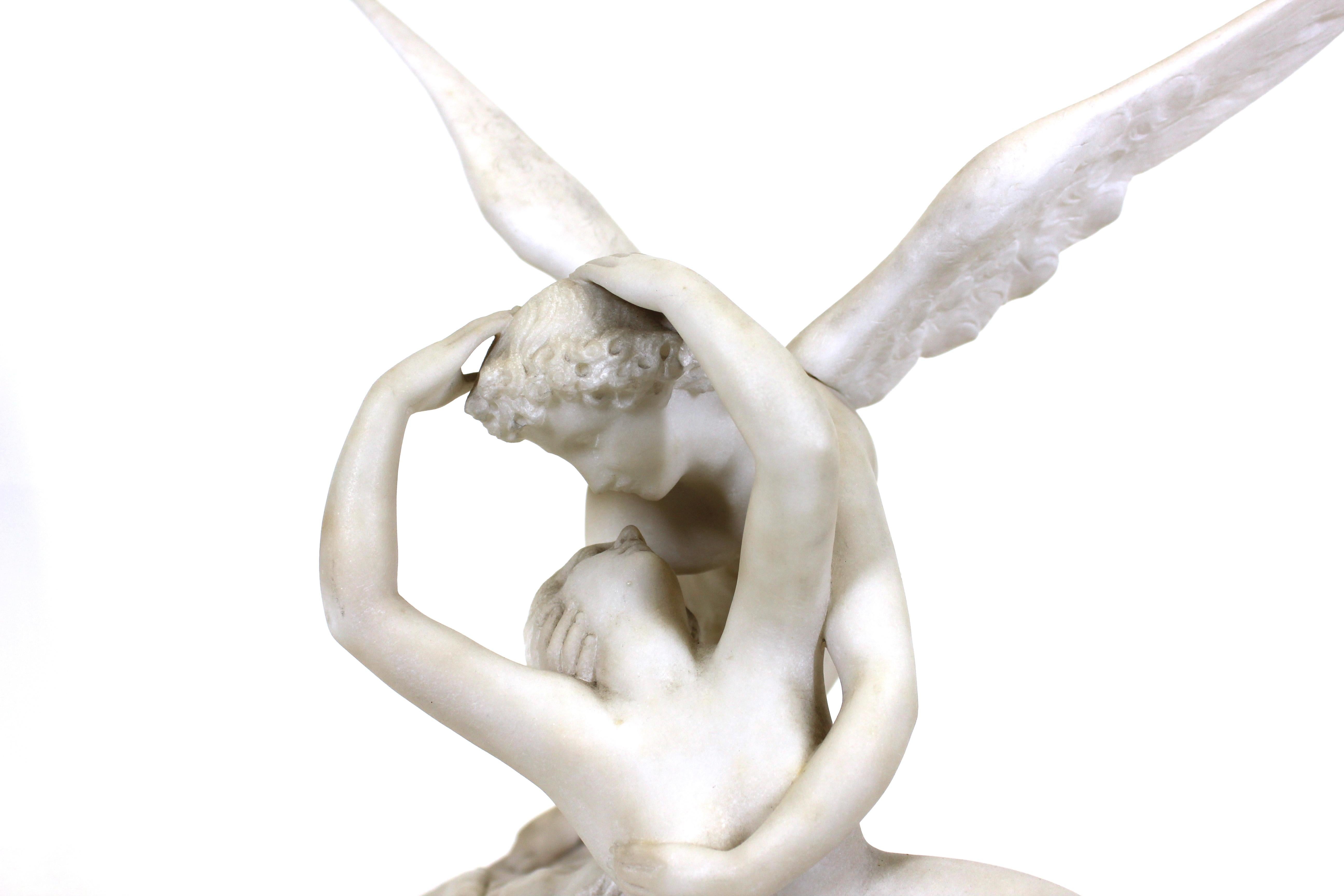 After Canova Italian Grand Tour Marble Cupid & Psyche Sculpture 4
