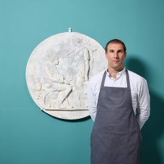 After Canova Large Neoclassical Style Plaster Wall Roundel
