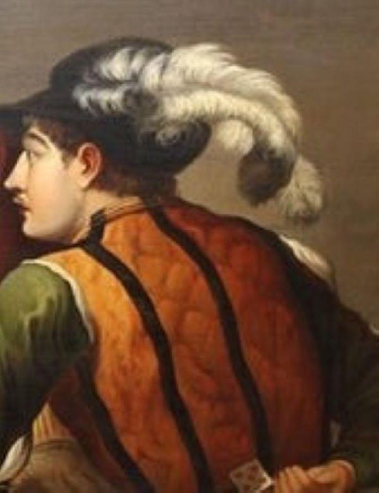 Une belle peinture d'après Caravaggio représentant 