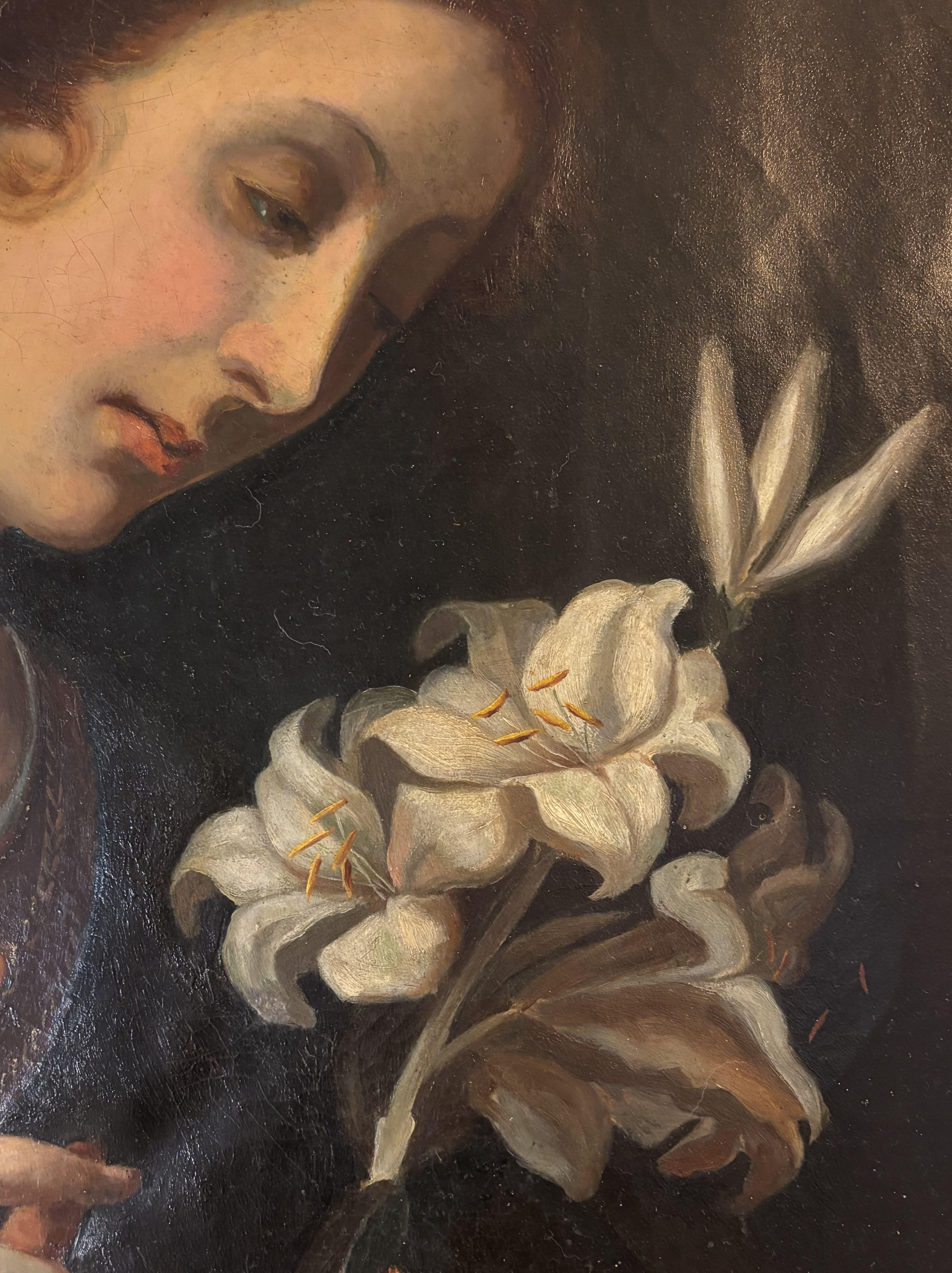 Après Carlo Dolci. Fin 19e/début 20e siècle, Huile sur toile, Italie en vente 4