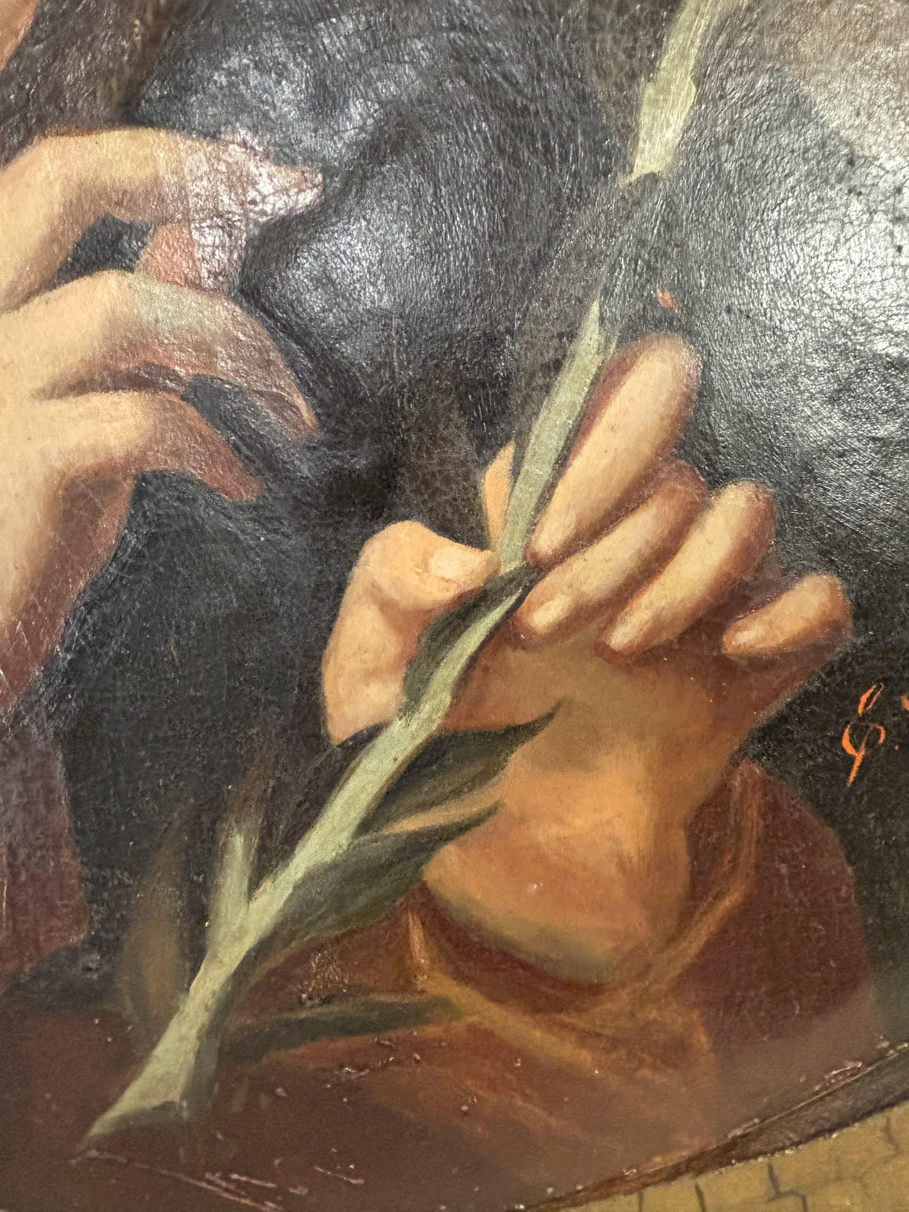 Autre Après Carlo Dolci. Fin 19e/début 20e siècle, Huile sur toile, Italie en vente