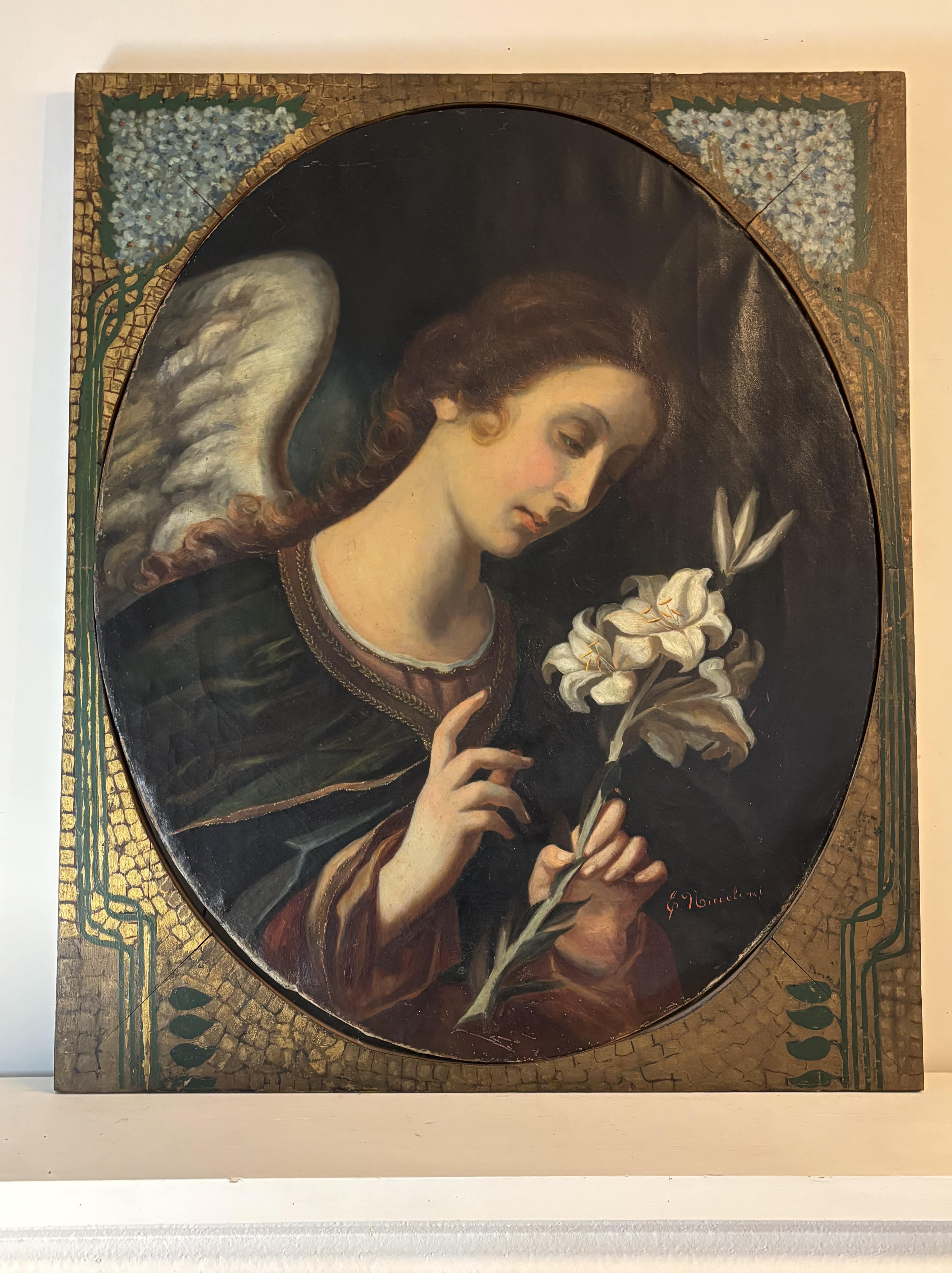 XIXe siècle Après Carlo Dolci. Fin 19e/début 20e siècle, Huile sur toile, Italie en vente