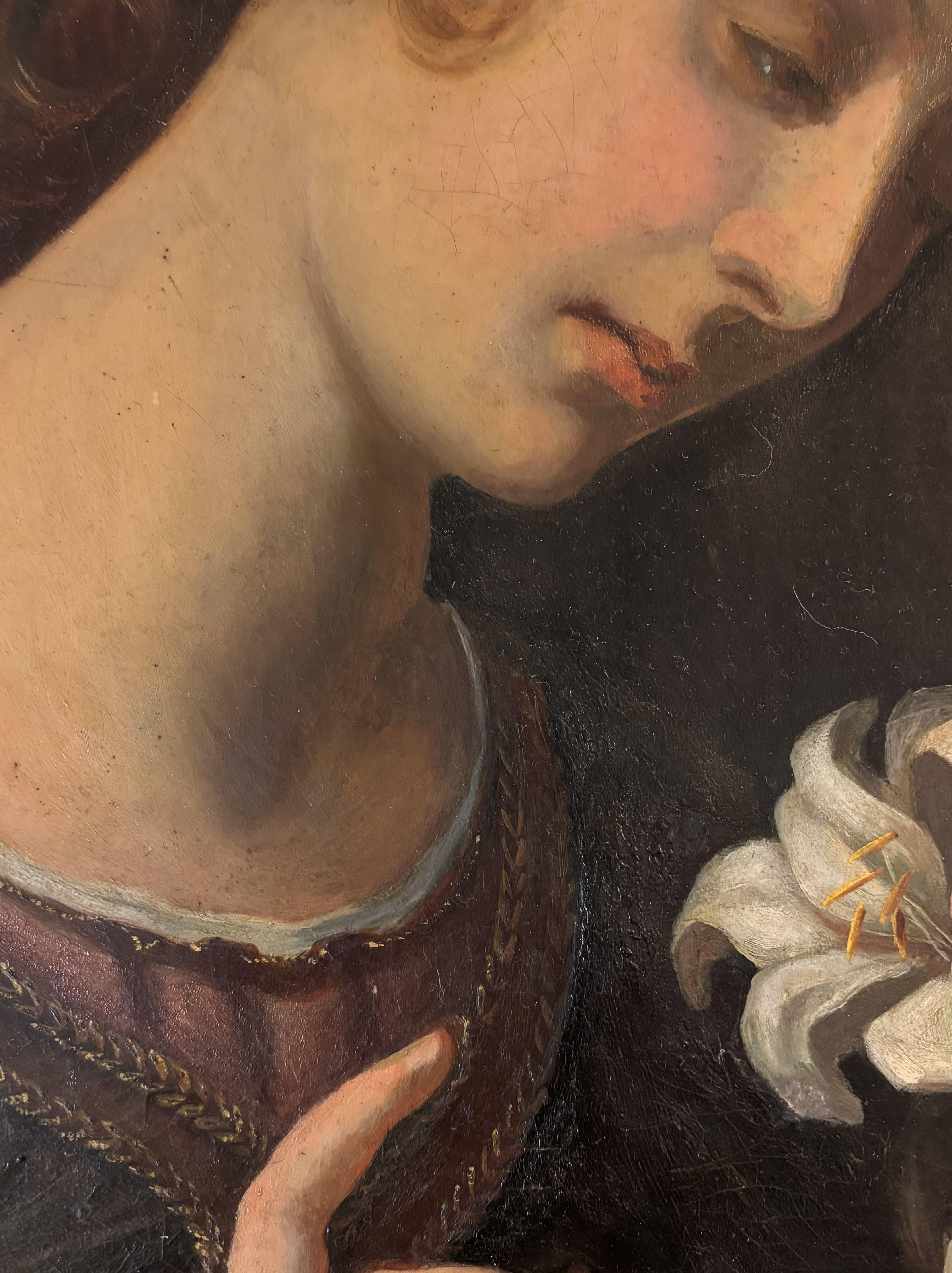 Toile Après Carlo Dolci. Fin 19e/début 20e siècle, Huile sur toile, Italie en vente
