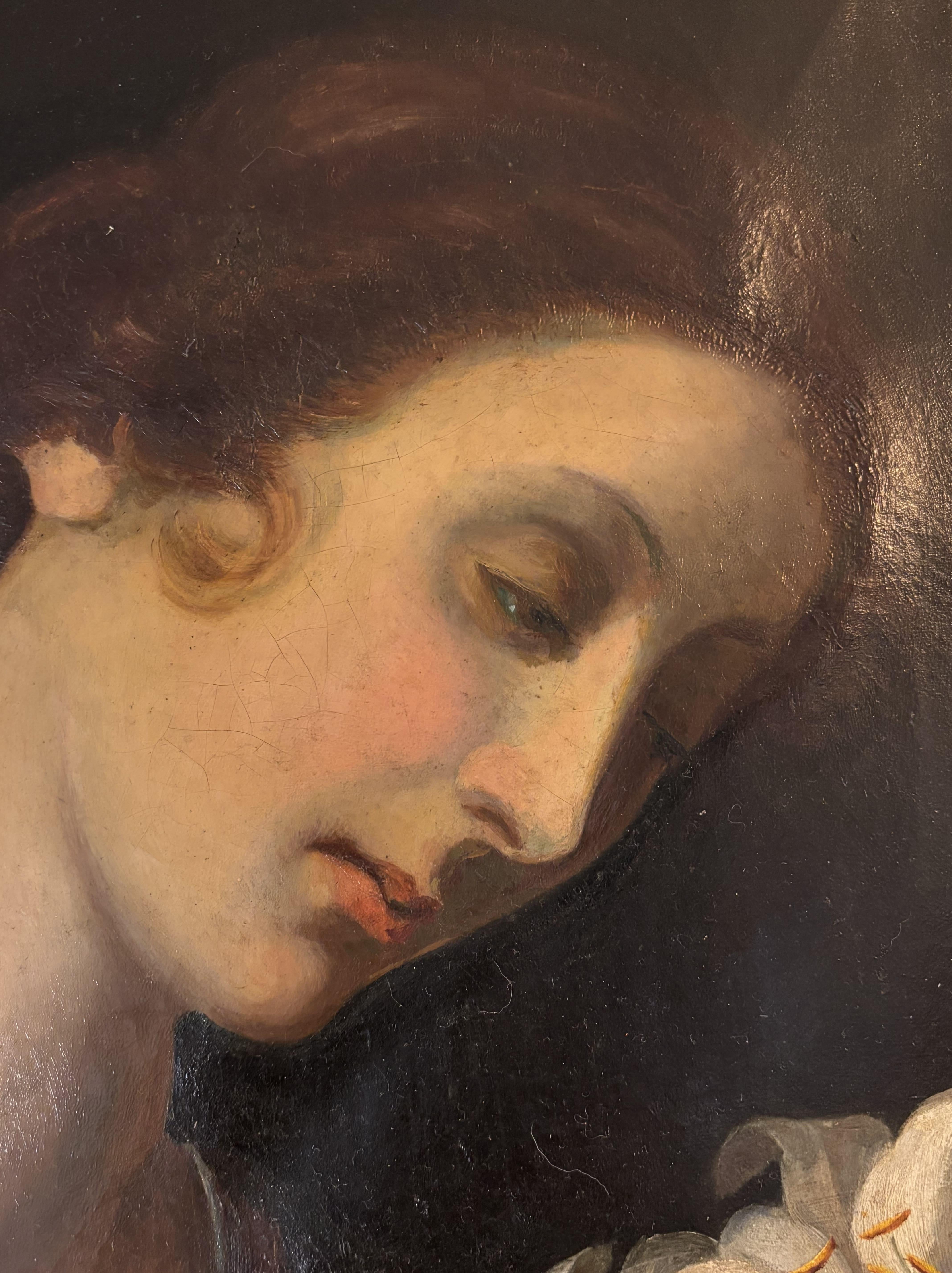 Après Carlo Dolci. Fin 19e/début 20e siècle, Huile sur toile, Italie en vente 1