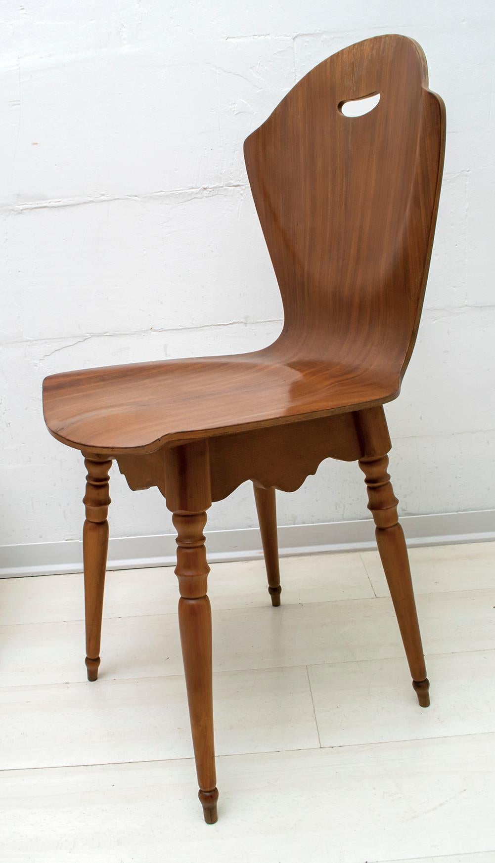 After Carlo Ratti Mid-Century Modern Italian Bentwood Chairs, 1950s For Sale 3