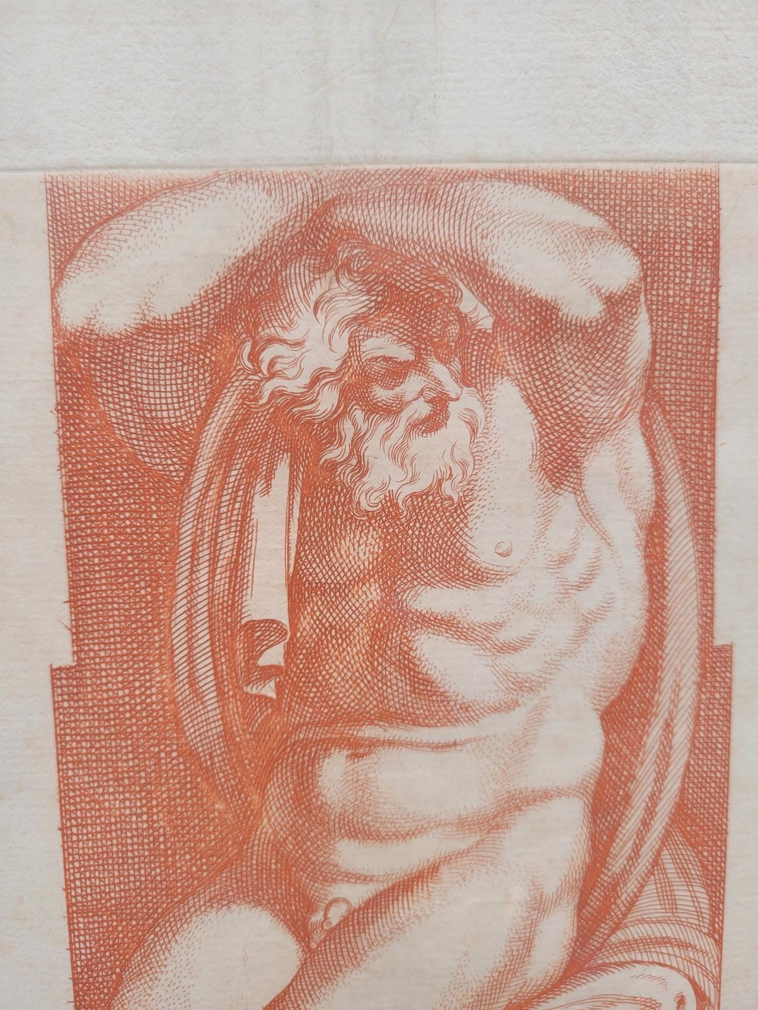 D'après Carracci, Atlantes du palais Farnèse, 2 gravures, 17ème siècle ? en vente 3