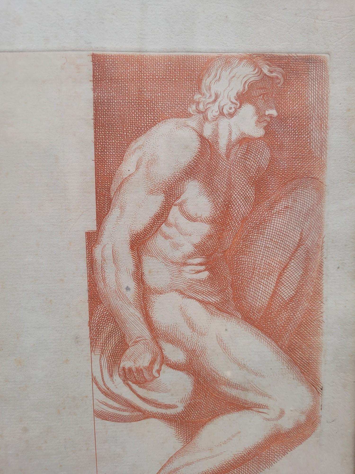 D'après Carracci, Atlantes du palais Farnèse, 2 gravures, 17ème siècle ? en vente 4
