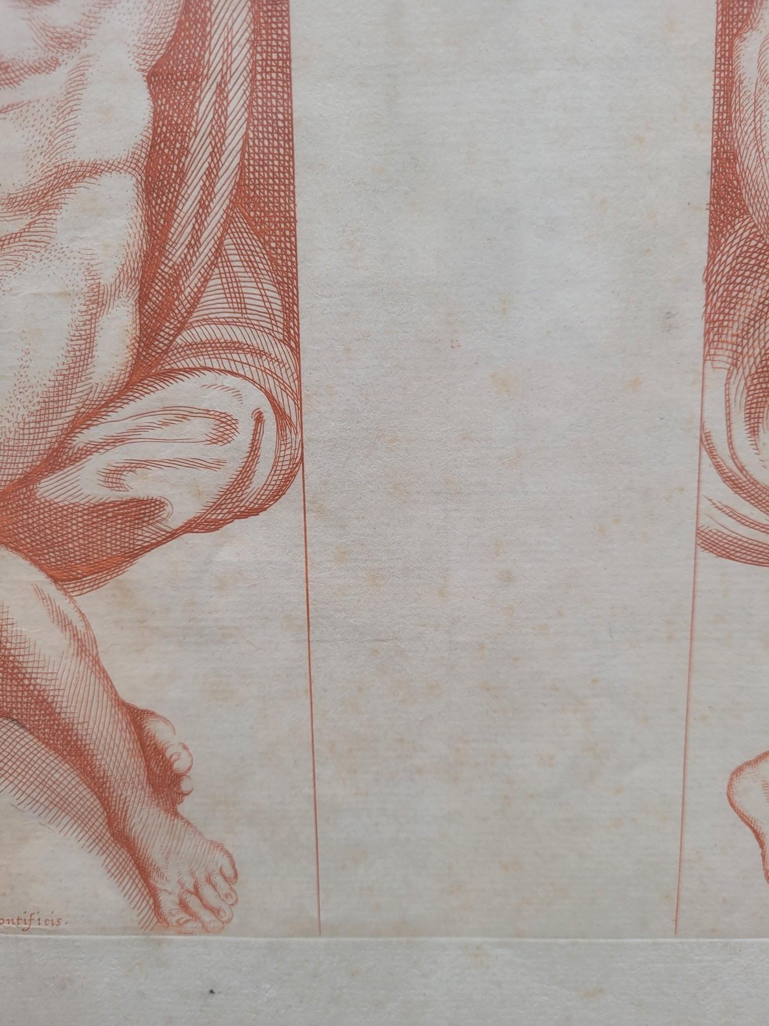 D'après Carracci, Atlantes du palais Farnèse, 2 gravures, 17ème siècle ? en vente 5