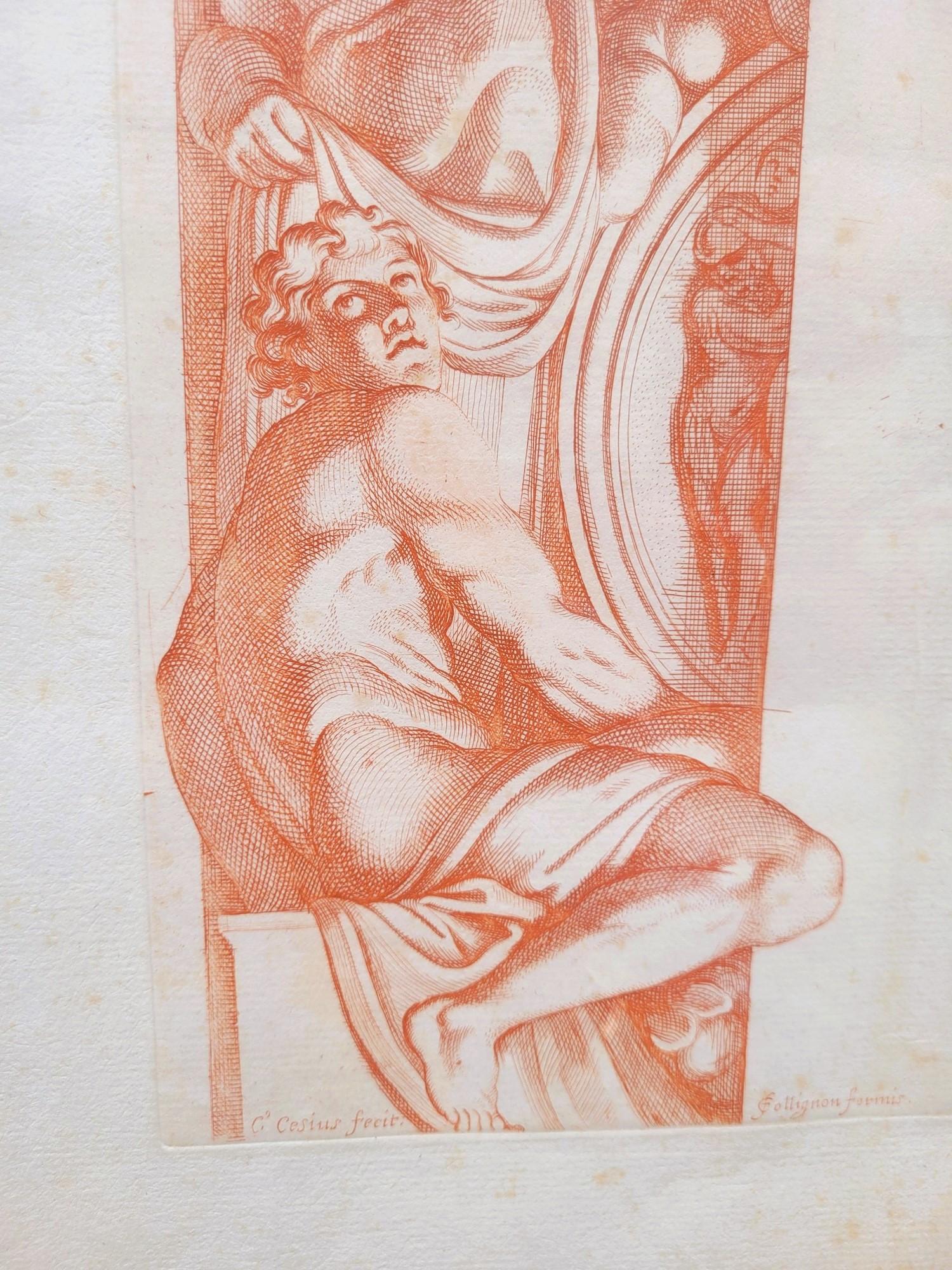 D'après Carracci, Atlantes du palais Farnèse, 2 gravures, 17ème siècle ? en vente 6
