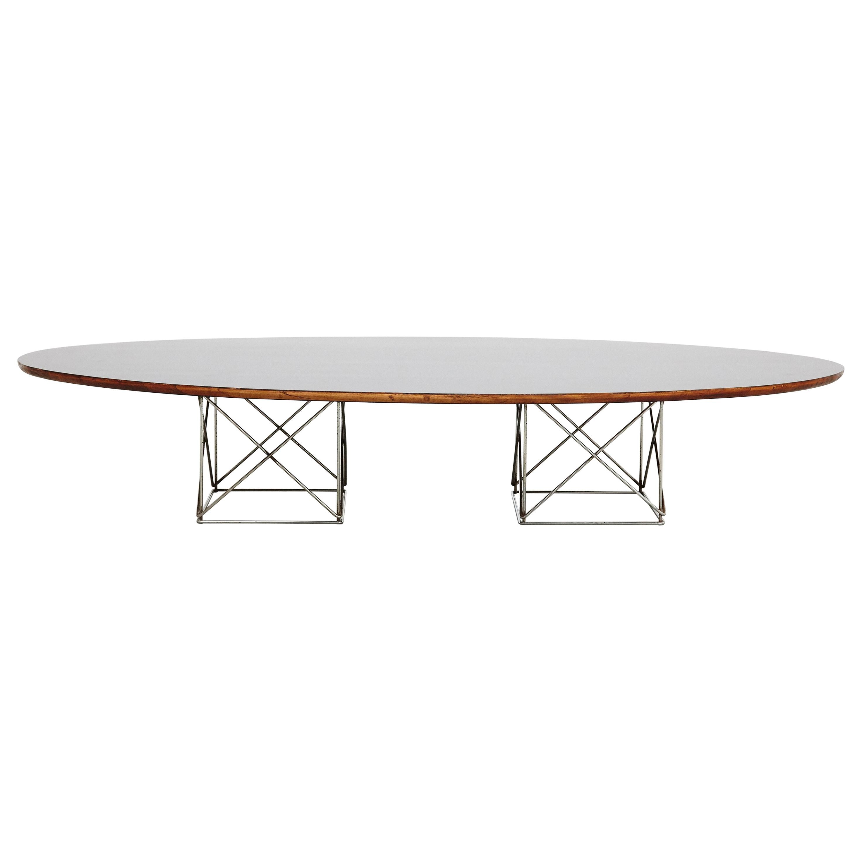 After Charles Eames Mid-Century Modern Metal Wood Formica Low Table, circa 1970