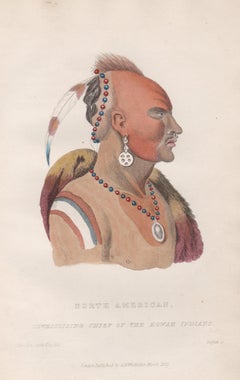 Sewessissing Chief of the Eowah Indians, Native American portrait engraving