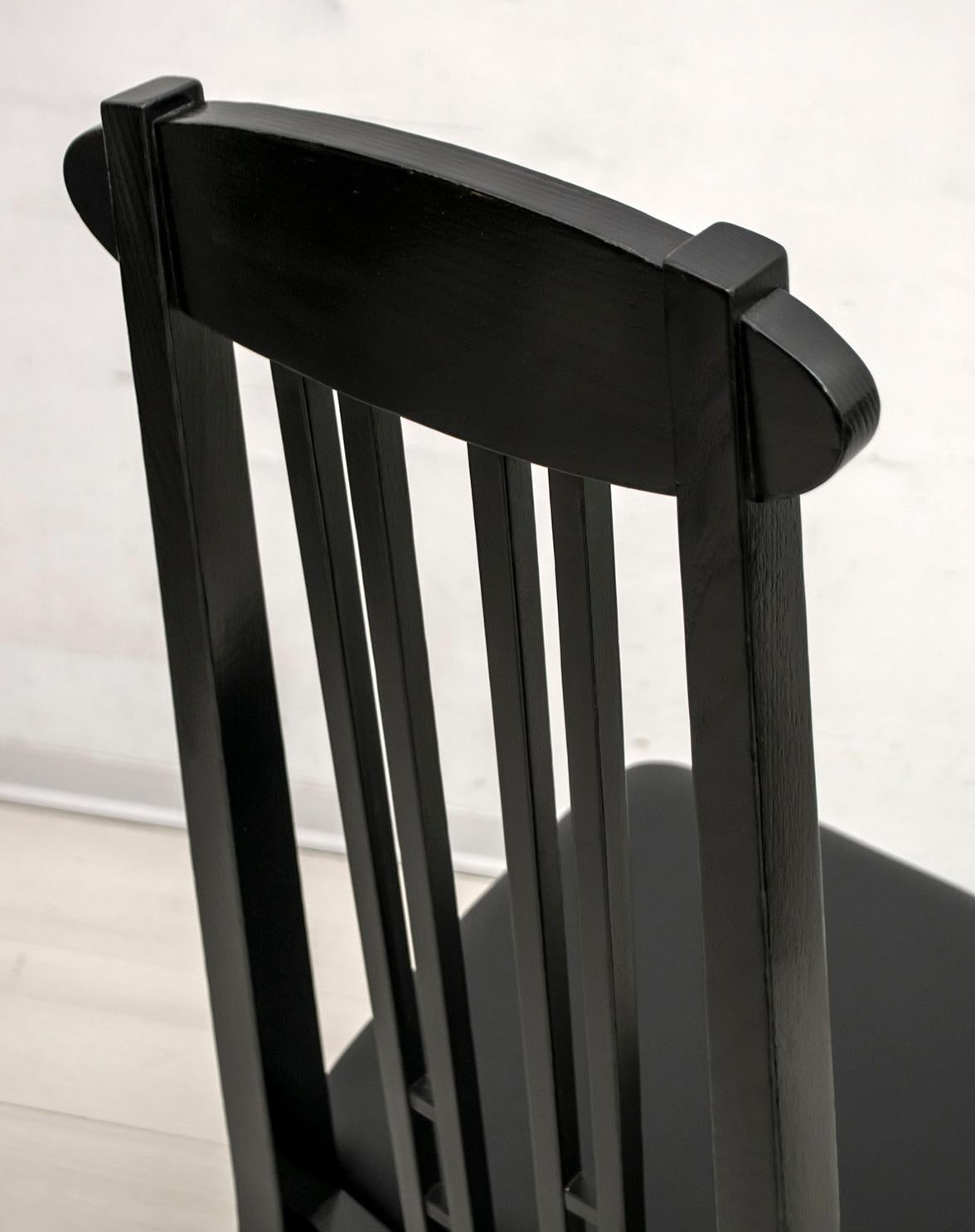 After Charles Rennie Mackintosh 6 Black Lacquered High-Backed Chairs, 1979 3