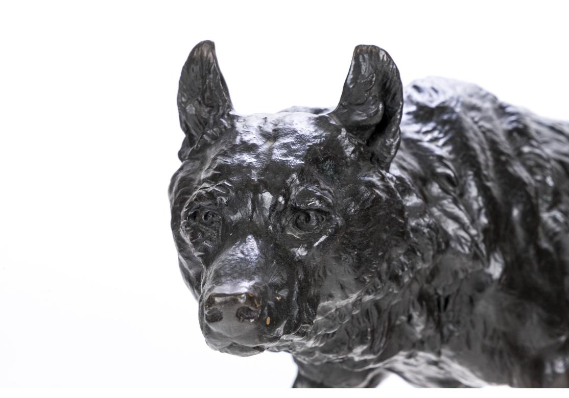 After Charles Valton Bronze Wolf Sculpture For Sale 5