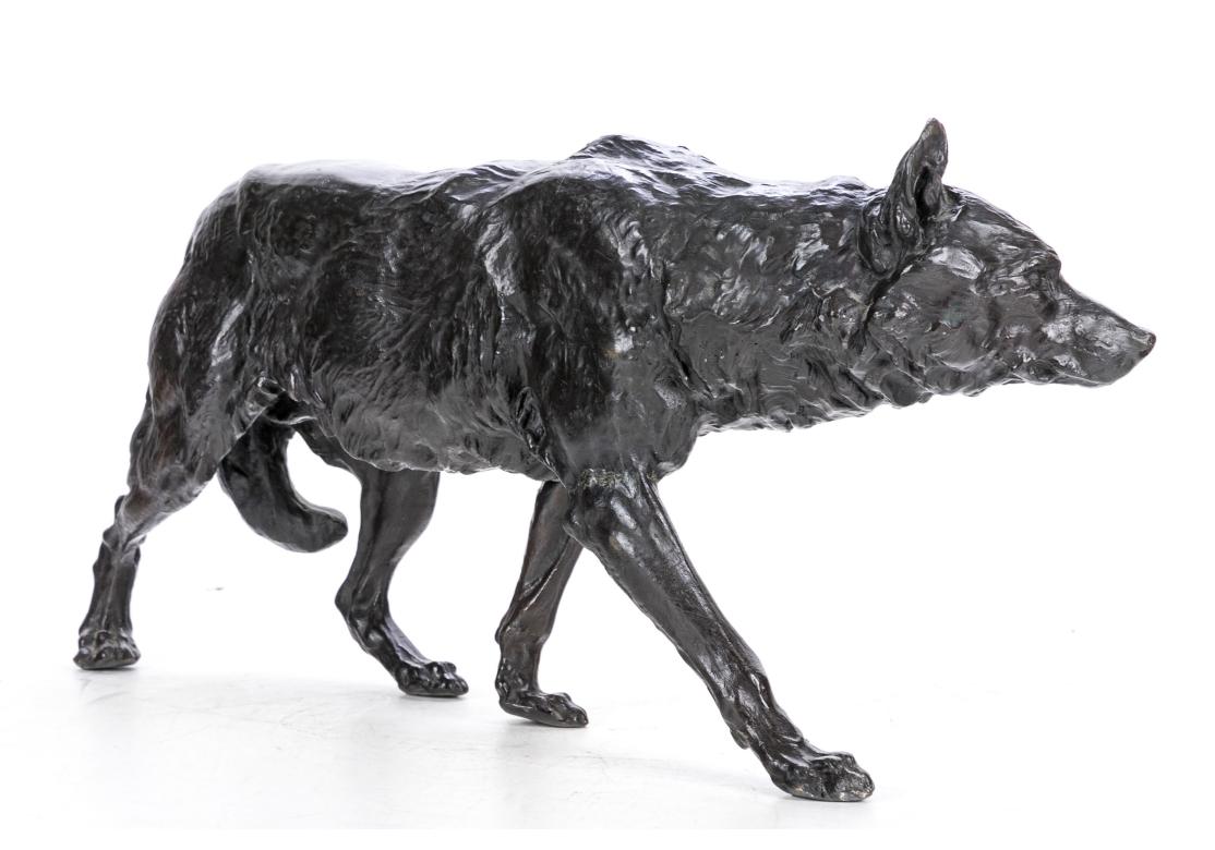 After Charles Valton Bronze Wolf Sculpture For Sale 2