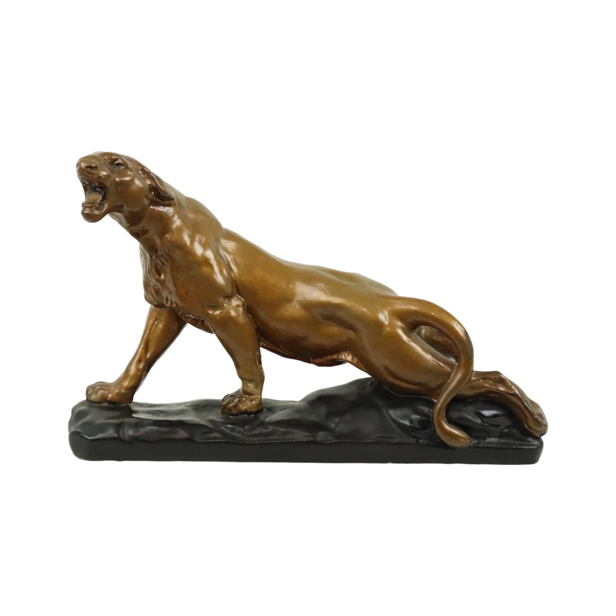 Dopo Charles Valton Immagine di leonessa ferita Bronzo patinato Gesso