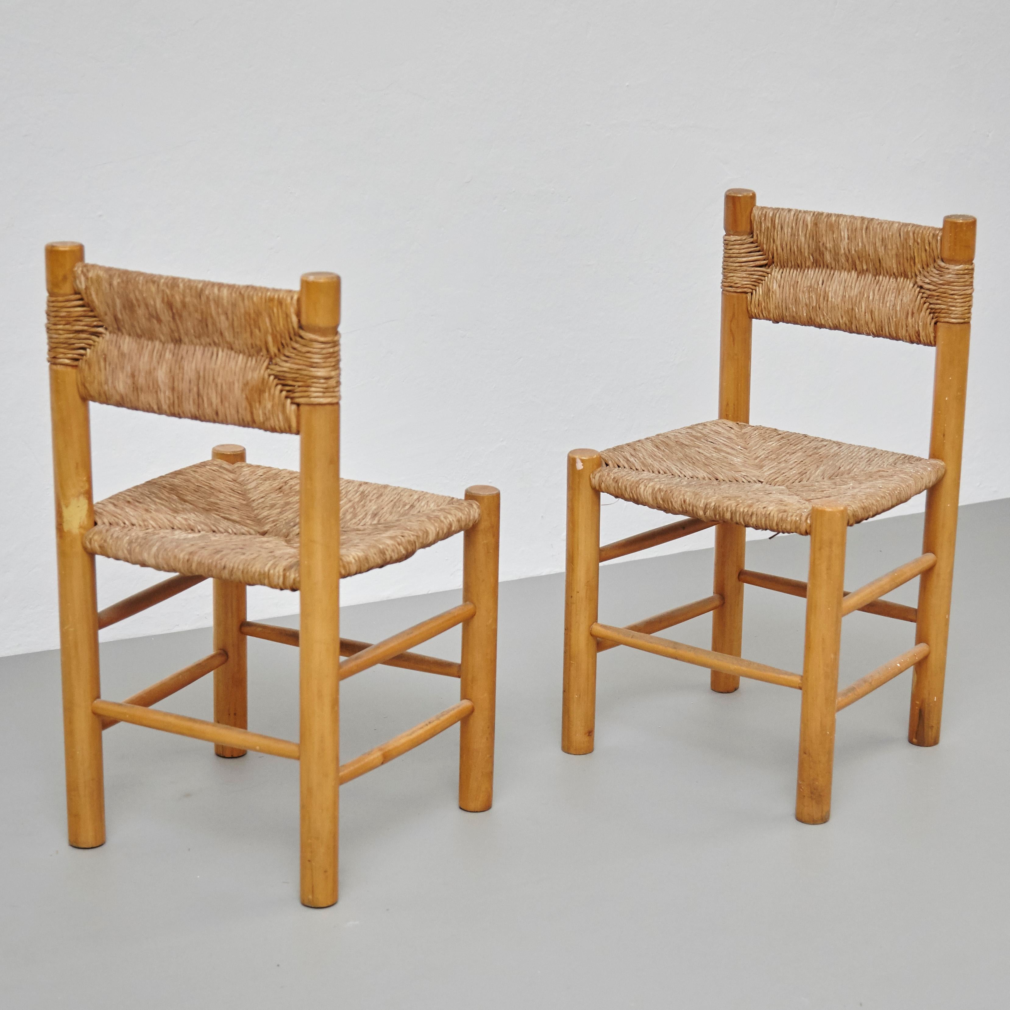 After Charlotte Perriand Mid-Century Modern Rattan Pair of Chairs, circa 1950 6