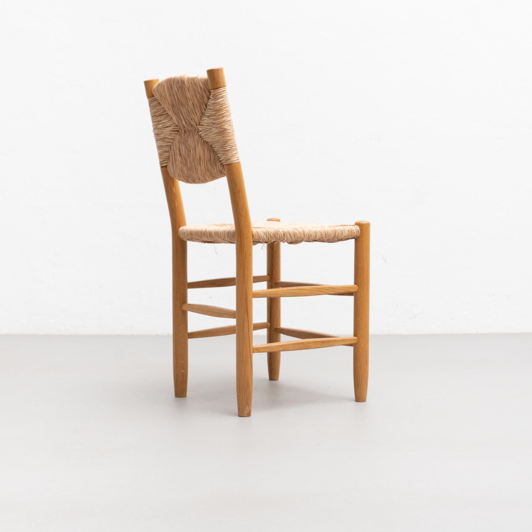 After Charlotte Perriand N.19 Chair, Wood Rattan, Mid-Century Modern 8