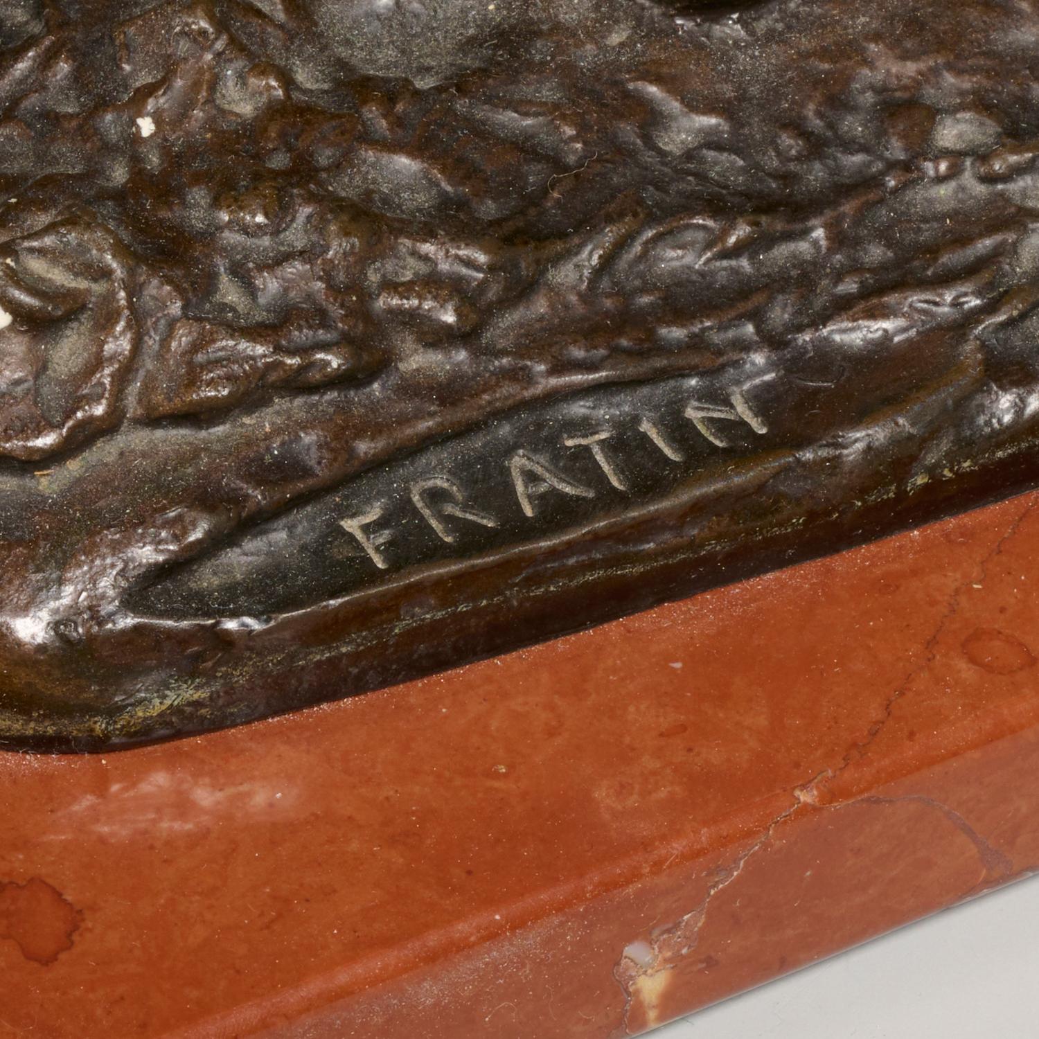 D'après Christophe Fratin (signé), cerf en bronze patiné taille 12 pouces Bon état - En vente à Morristown, NJ